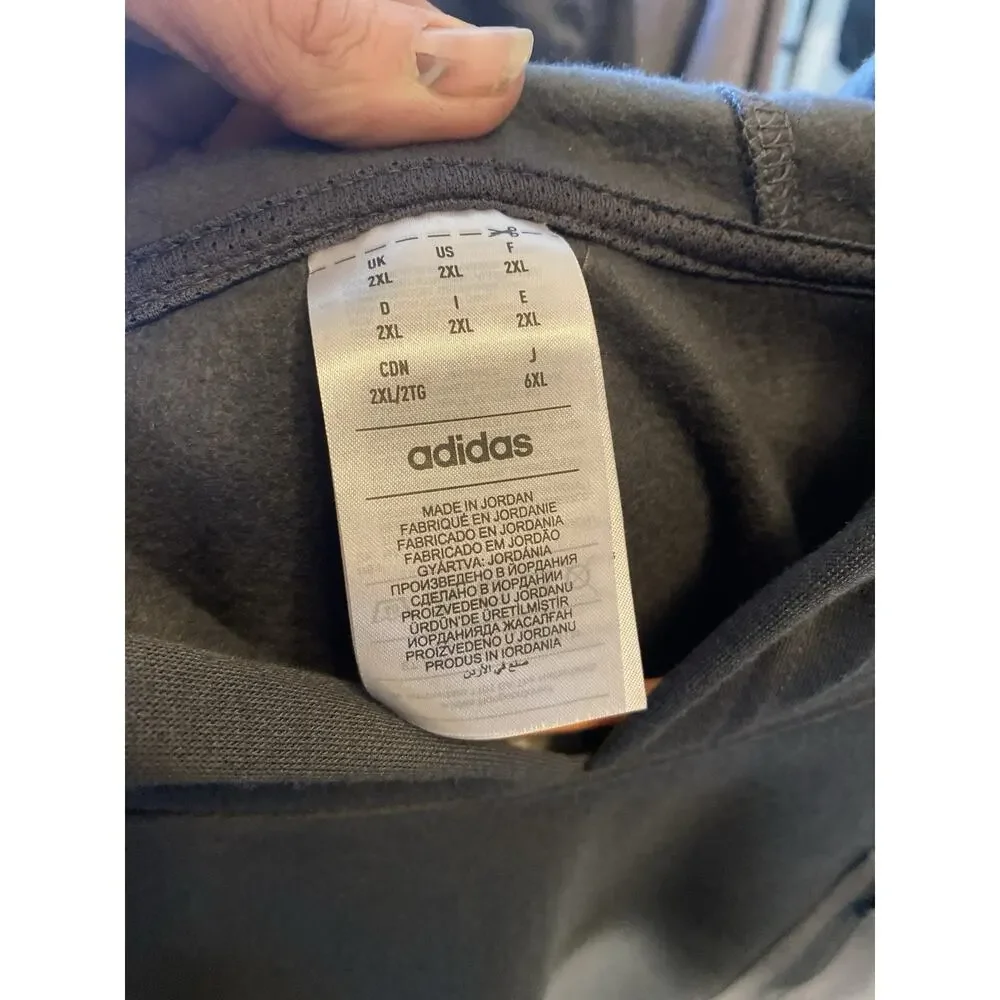 Adidas Hooded Sweatshirt Gray Men Size 2XL New Tags